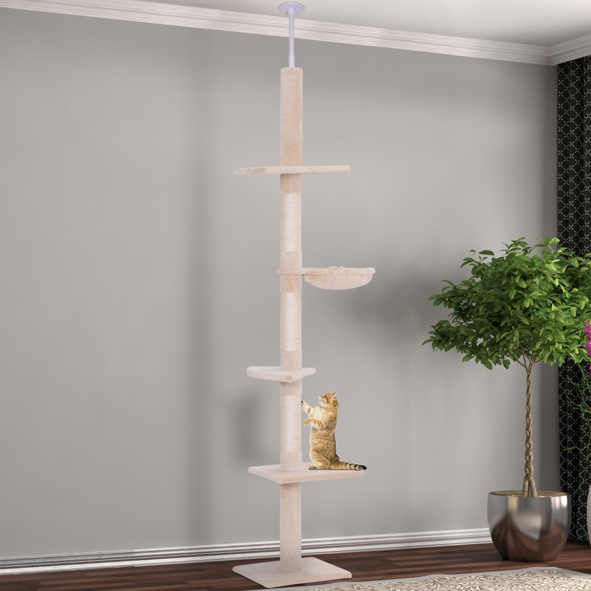 cortex-london-windsor-five-tier-floor-to-ceiling-cat-tree-scratching-post