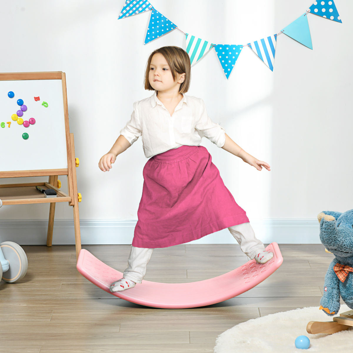 cortex-london-windsor-pink-kids-wobble-balance-board-montessori-toy
