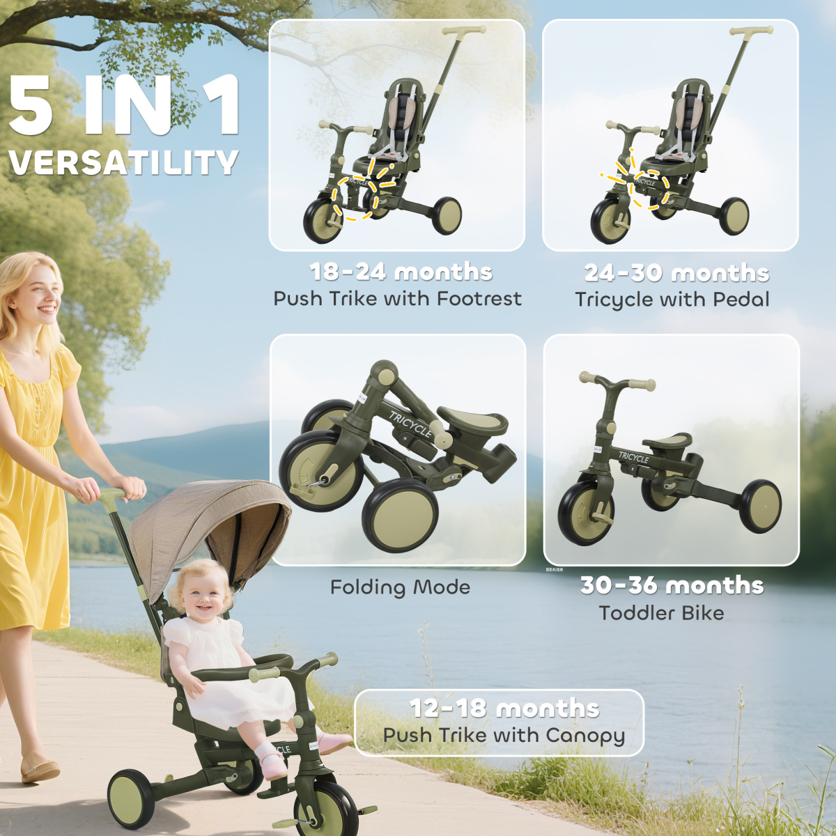 Kids Trike with Adjustable Backrest