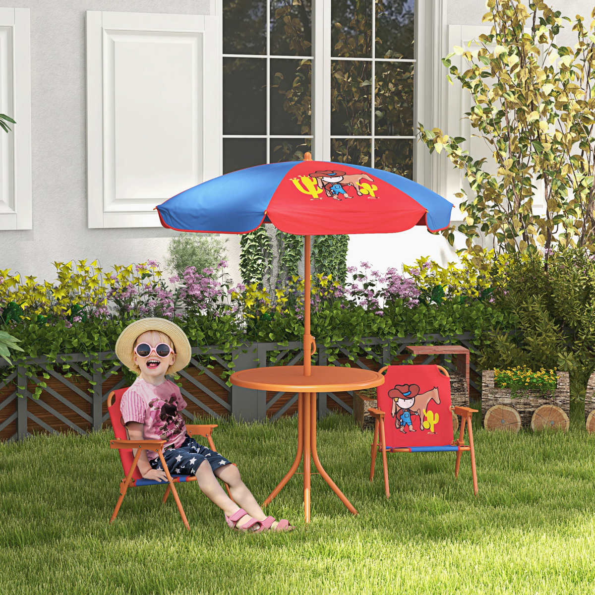 cortex-london-windsor-cowboy-kids-bistro-table-chair-set-adjustable-parasol