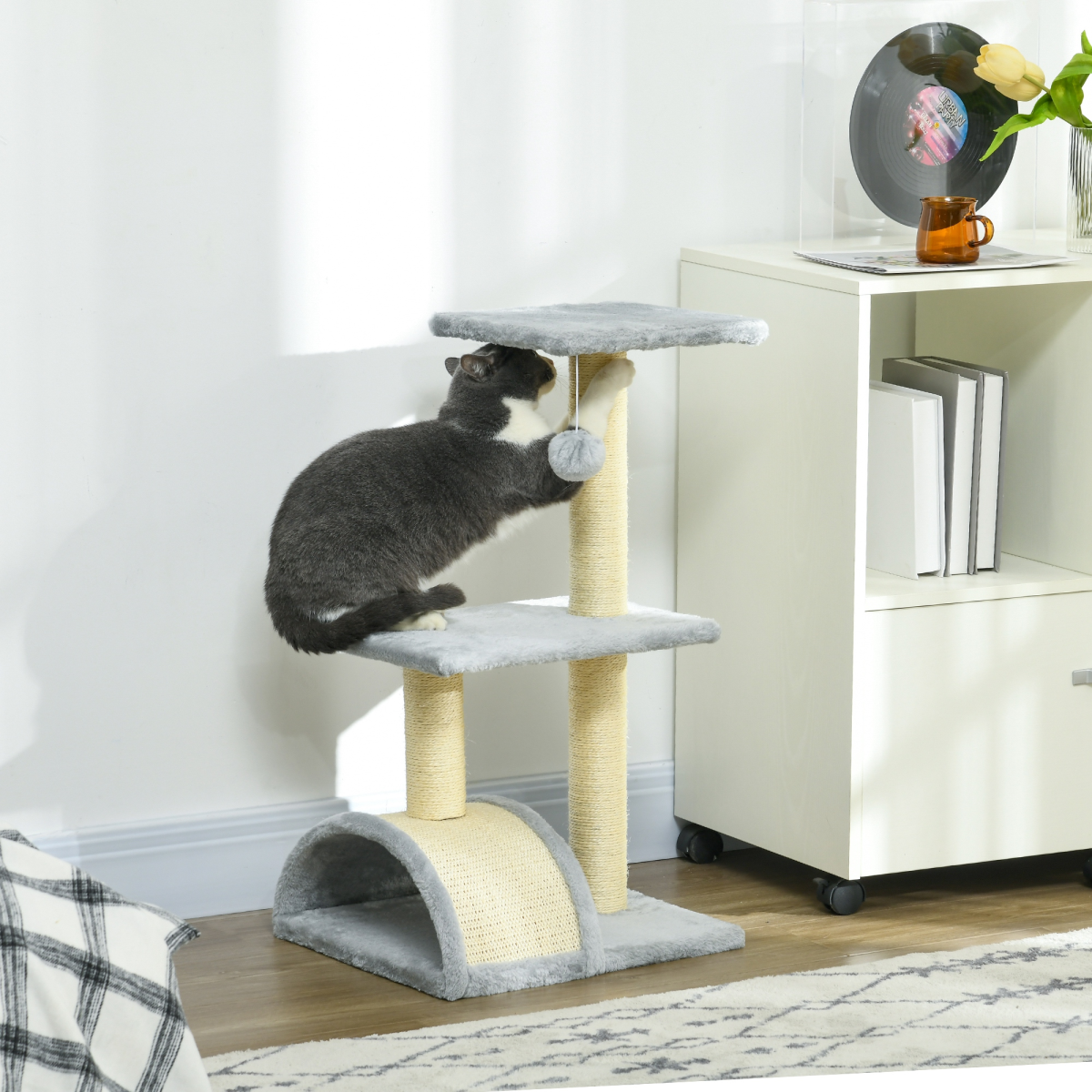 cortex-london-york-cat-tree-climbing-tower-72cm-light-grey-sisal-scratching-post