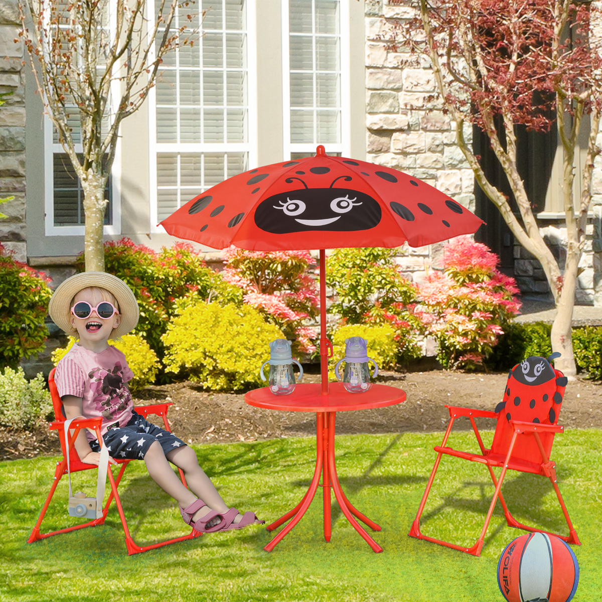 cortex-london-windsor-ladybird-kids-outdoor-picnic-table-chair-set
