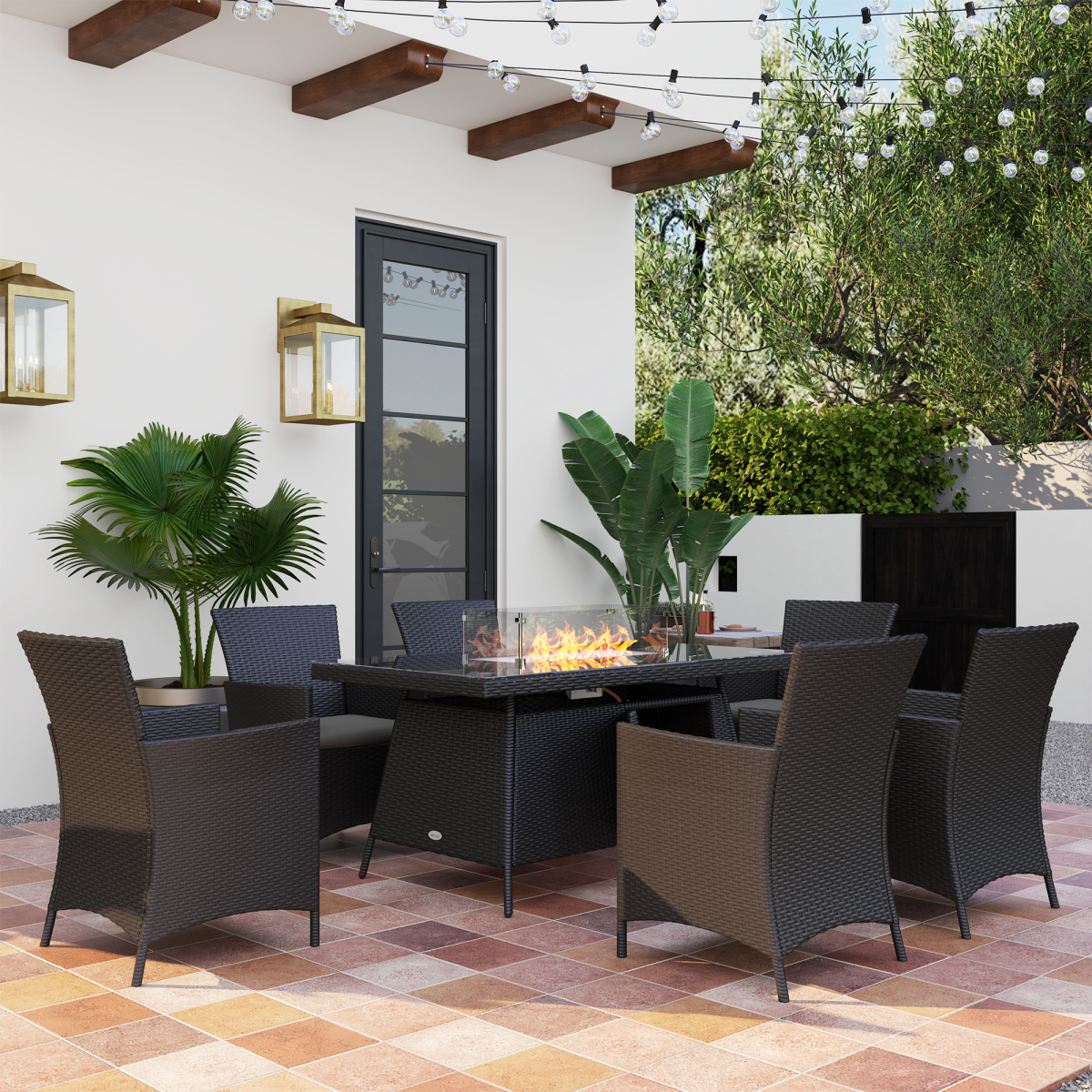 cortex-london-windsor-rattan-fire-pit-dining-set-six-armchairs-black