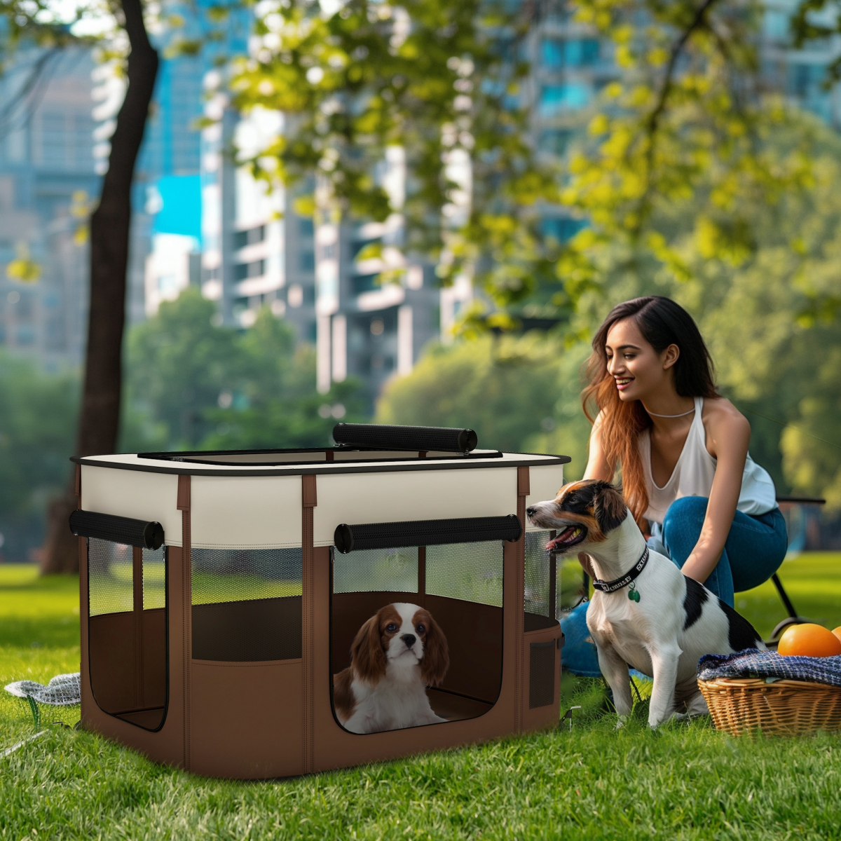 cortex-london-york-portable-pet-pen-for-puppies-rabbits-kittens-guinea-pigs-brown