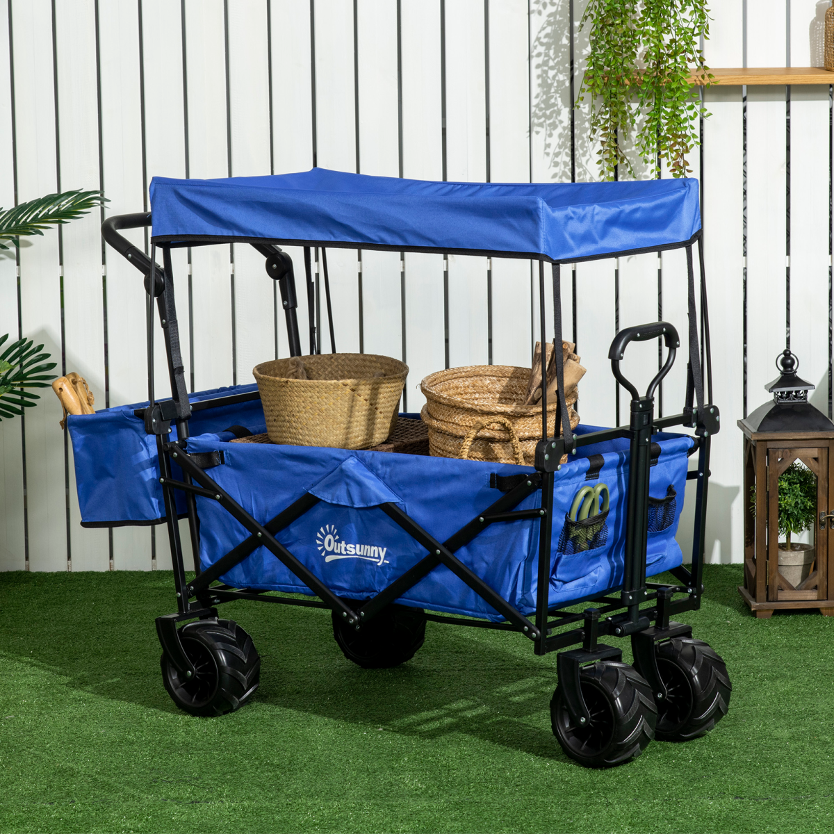 cortex-london-windsor-blue-folding-trolley-cart-with-canopy-four-wheels