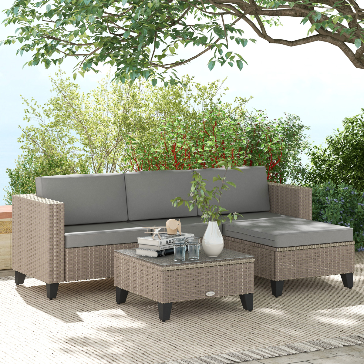 cortex-london-windsor-five-piece-rattan-garden-set-glass-coffee-table-brown-grey