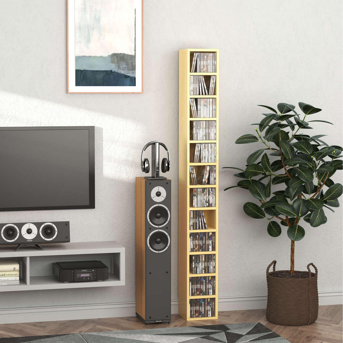 cortex-london-windsor-12-tier-multimedia-shelf-pine-wood-colour
