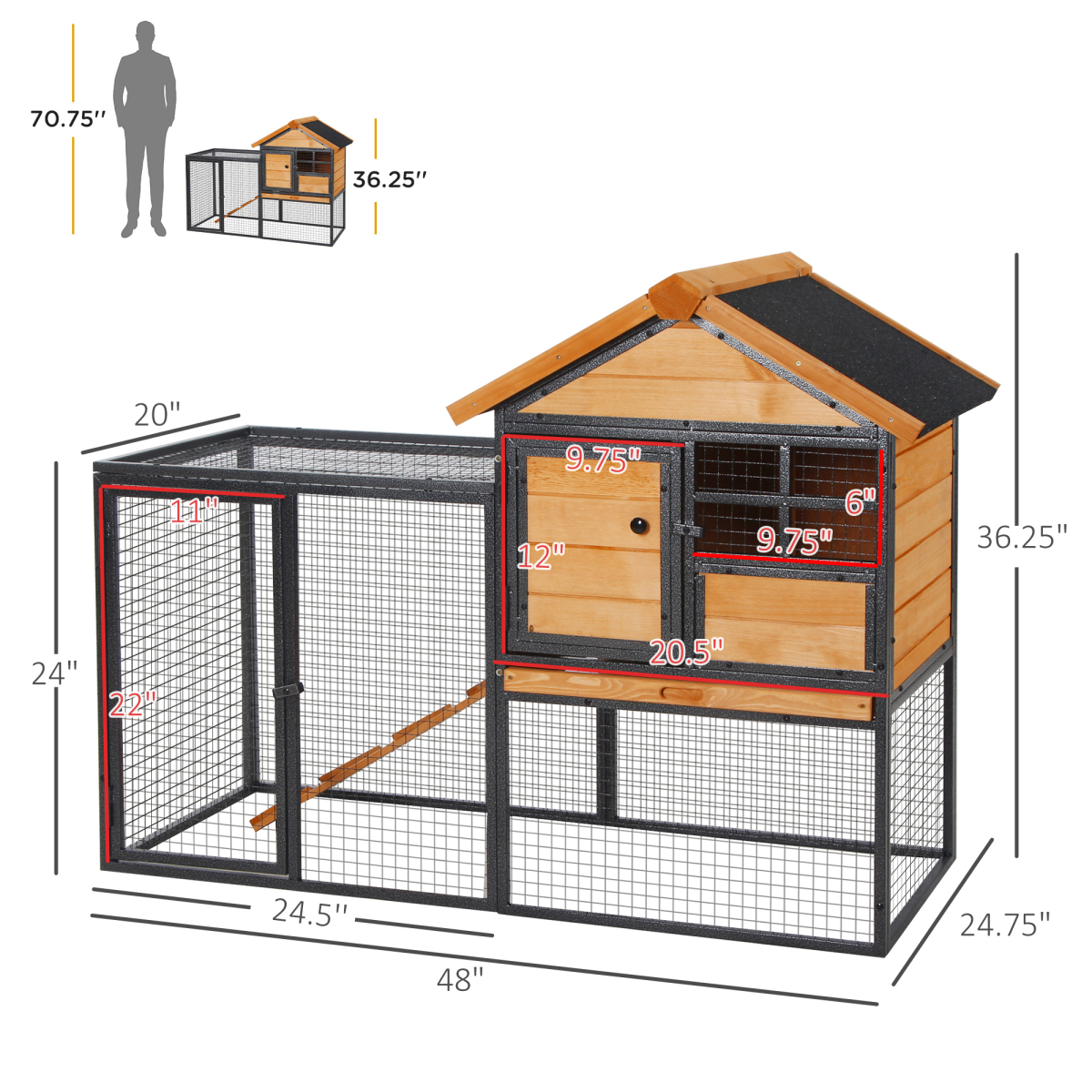 cortex-london-windsor-rabbit-hutch-outdoor-fir-wood-metal-light-yellow-black