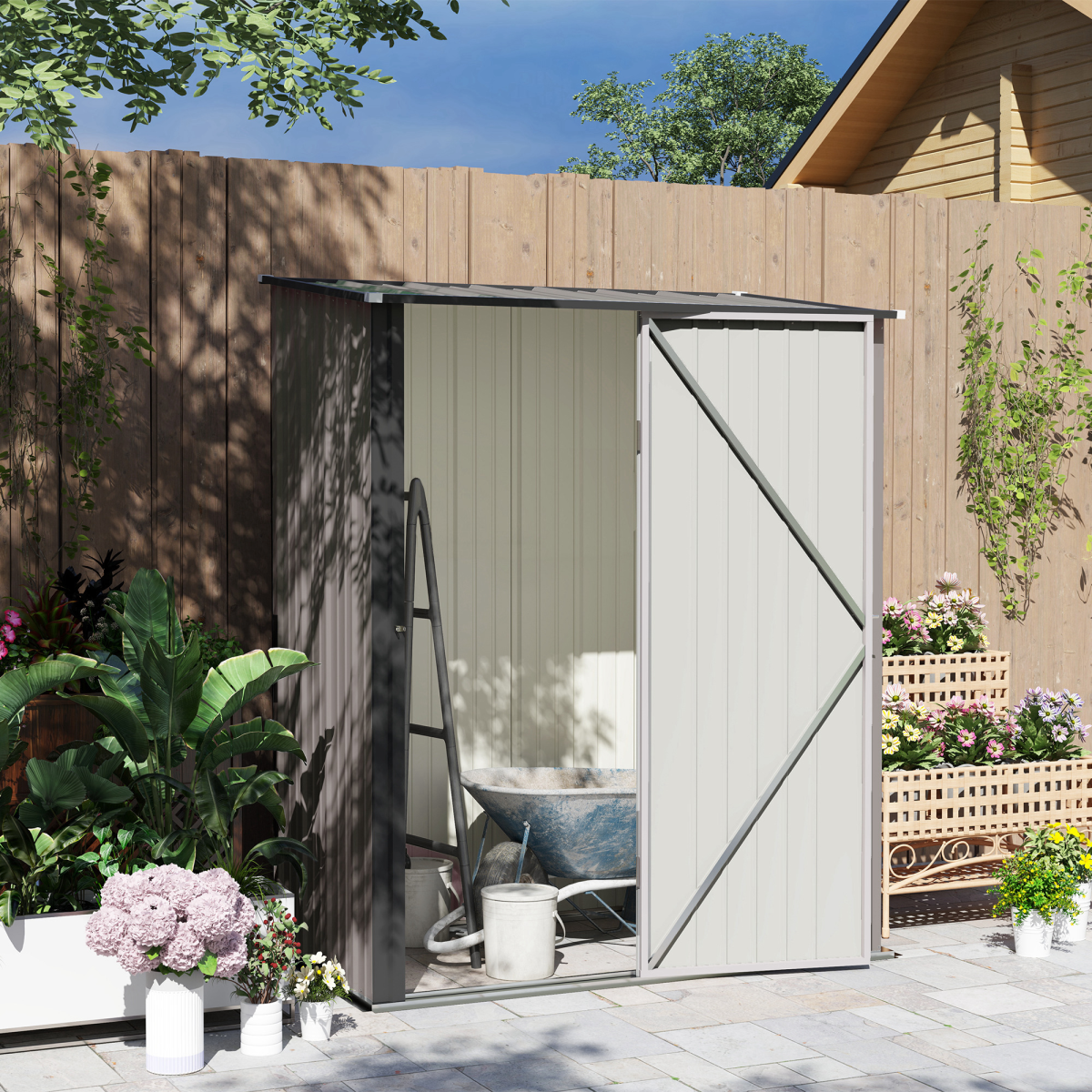 cortex-london-windsor-lockable-light-grey-steel-garden-storage-shed