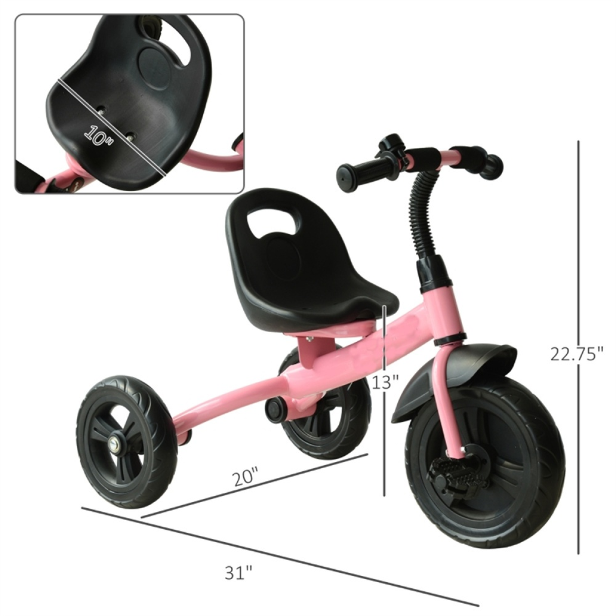 cortex-london-windsor-pink-kids-tricycle-steel-eva-wheels
