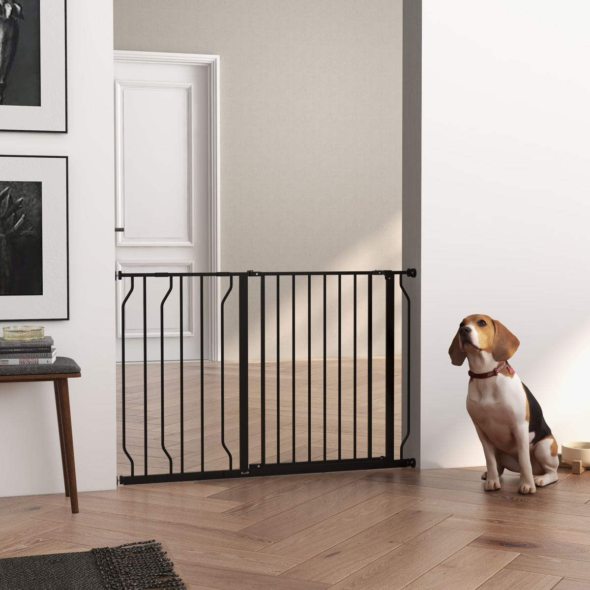 cortex-london-pawhut-york-dog-gate-black-pressure-fit-75-115cm