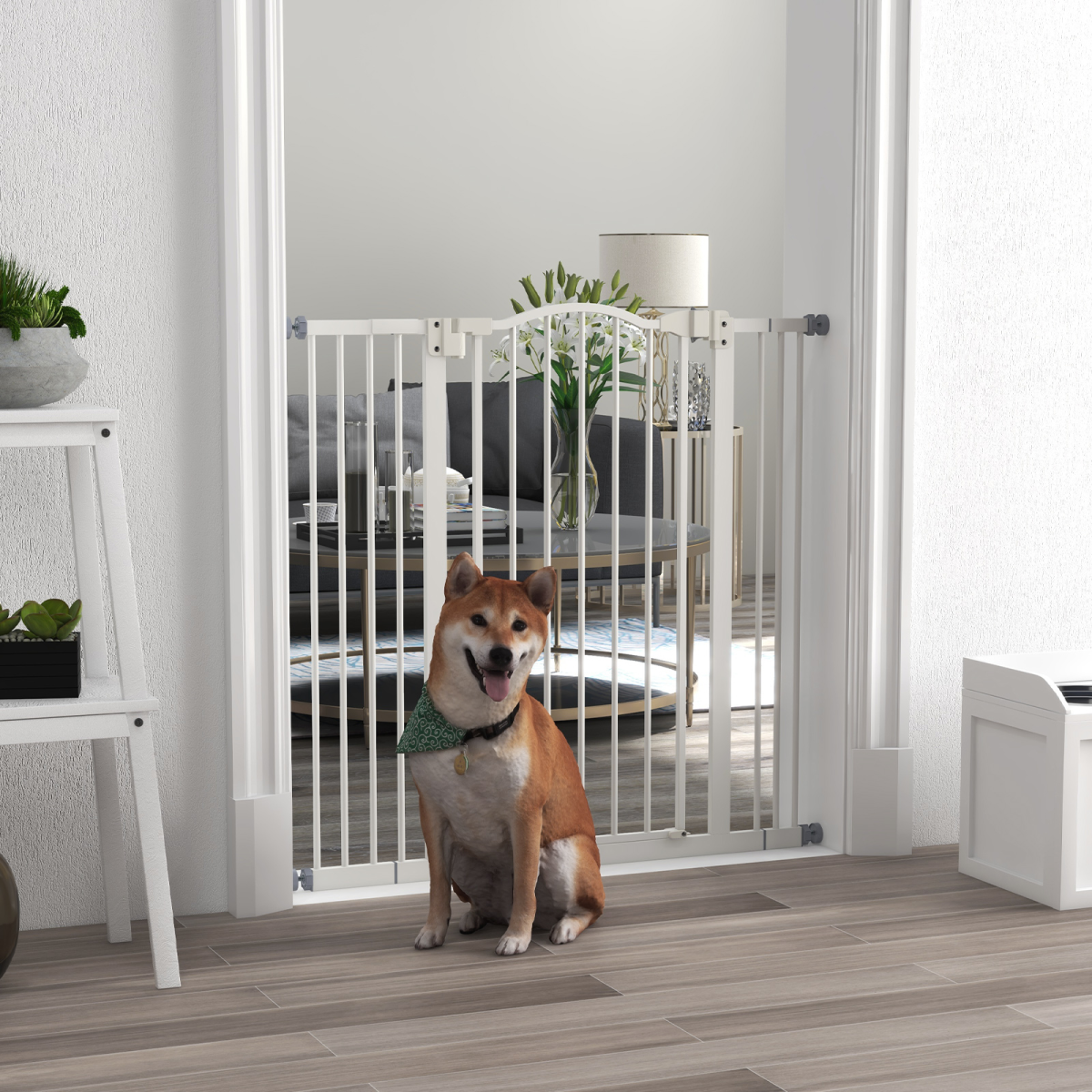 cortex-london-windsor-auto-close-adjustable-metal-pet-gate-white
