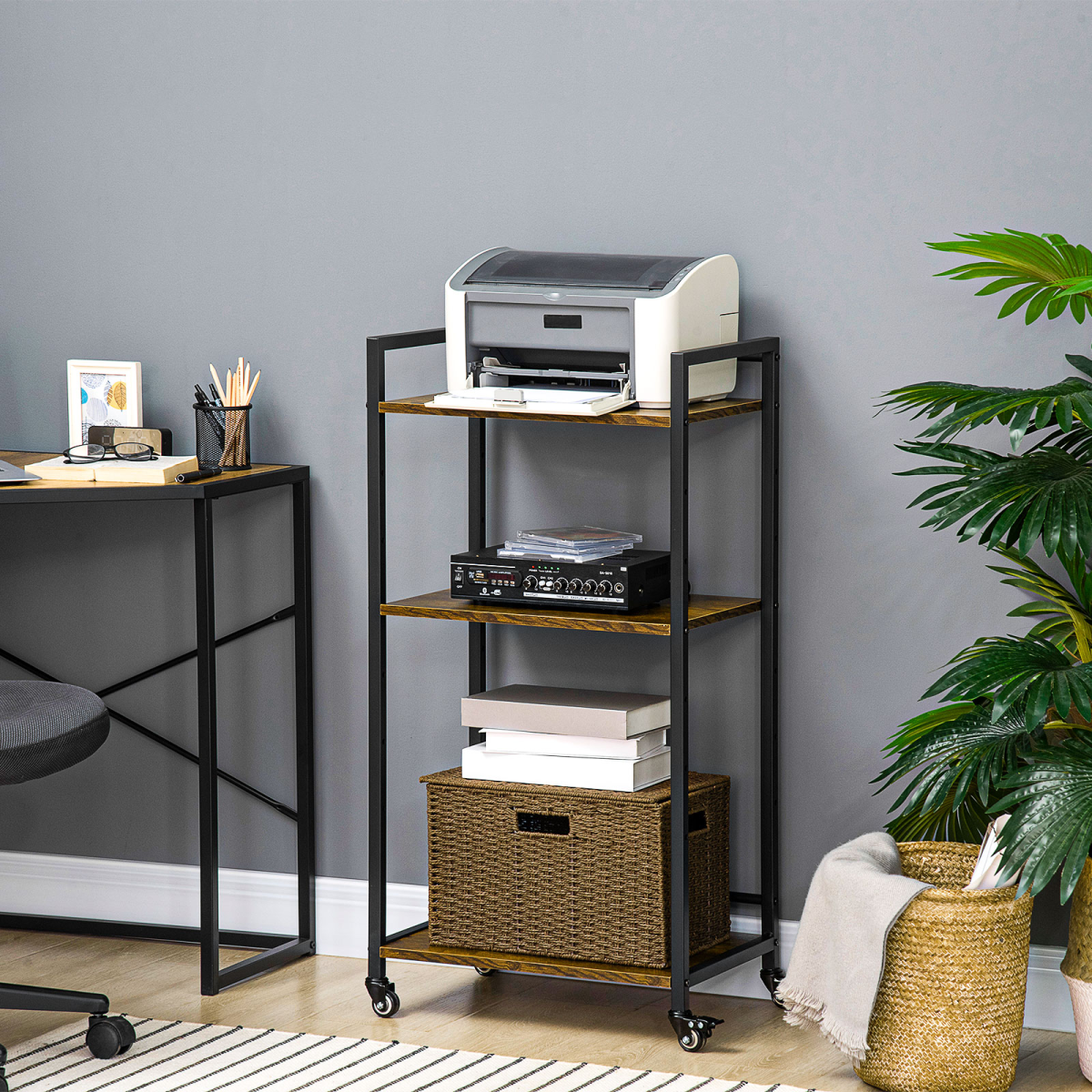 cortex-london-york-three-tier-adjustable-rolling-printer-trolley