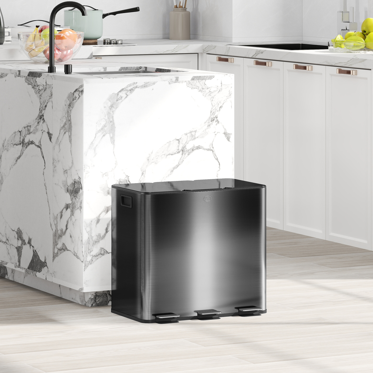 cortex-london-windsor-triple-kitchen-recycling-bin-3-x-15l-black