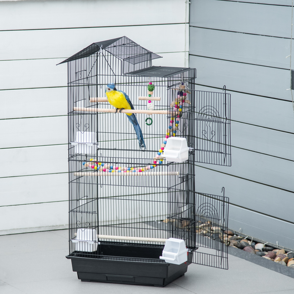 cortex-london-windsor-metal-bird-cage-for-budgies-finches-black
