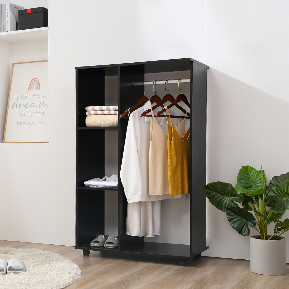 cortex-london-york-rolling-open-wardrobe-black-hanging-rail-shelves