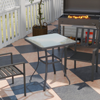 Square Glass Bistro Table Bar Dining Kitchen Breakfast Party Table 68.5x84 cm