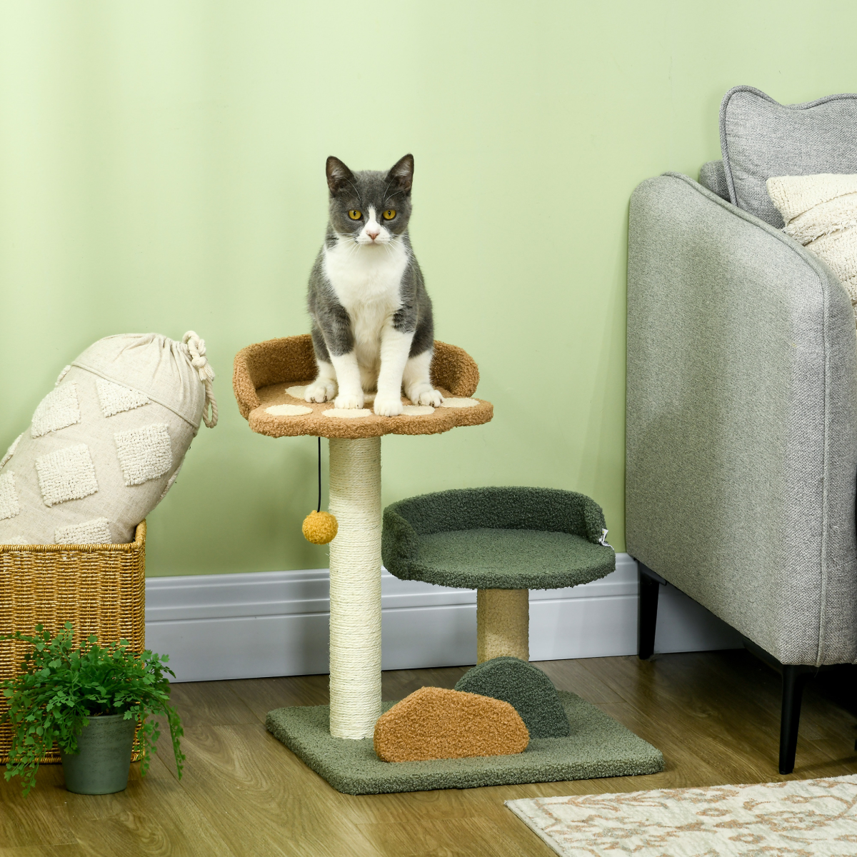 cortex-london-windsor-52cm-cat-tree-scratching-posts-two-beds-toy-ball