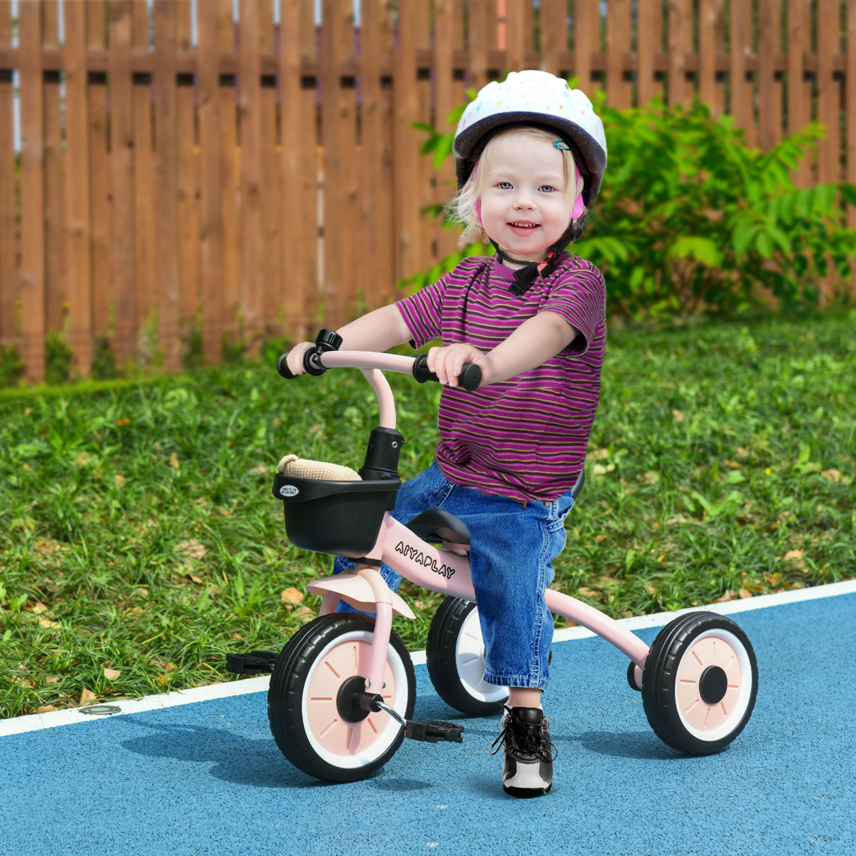 cortex-london-windsor-kids-tricycle-pink-adjustable-seat-basket-bell