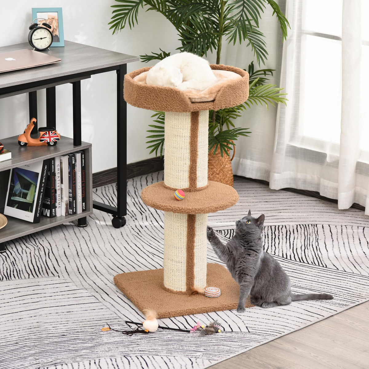 cortex-london-windsor-91cm-cat-tree-lamb-cashmere-scratching-post