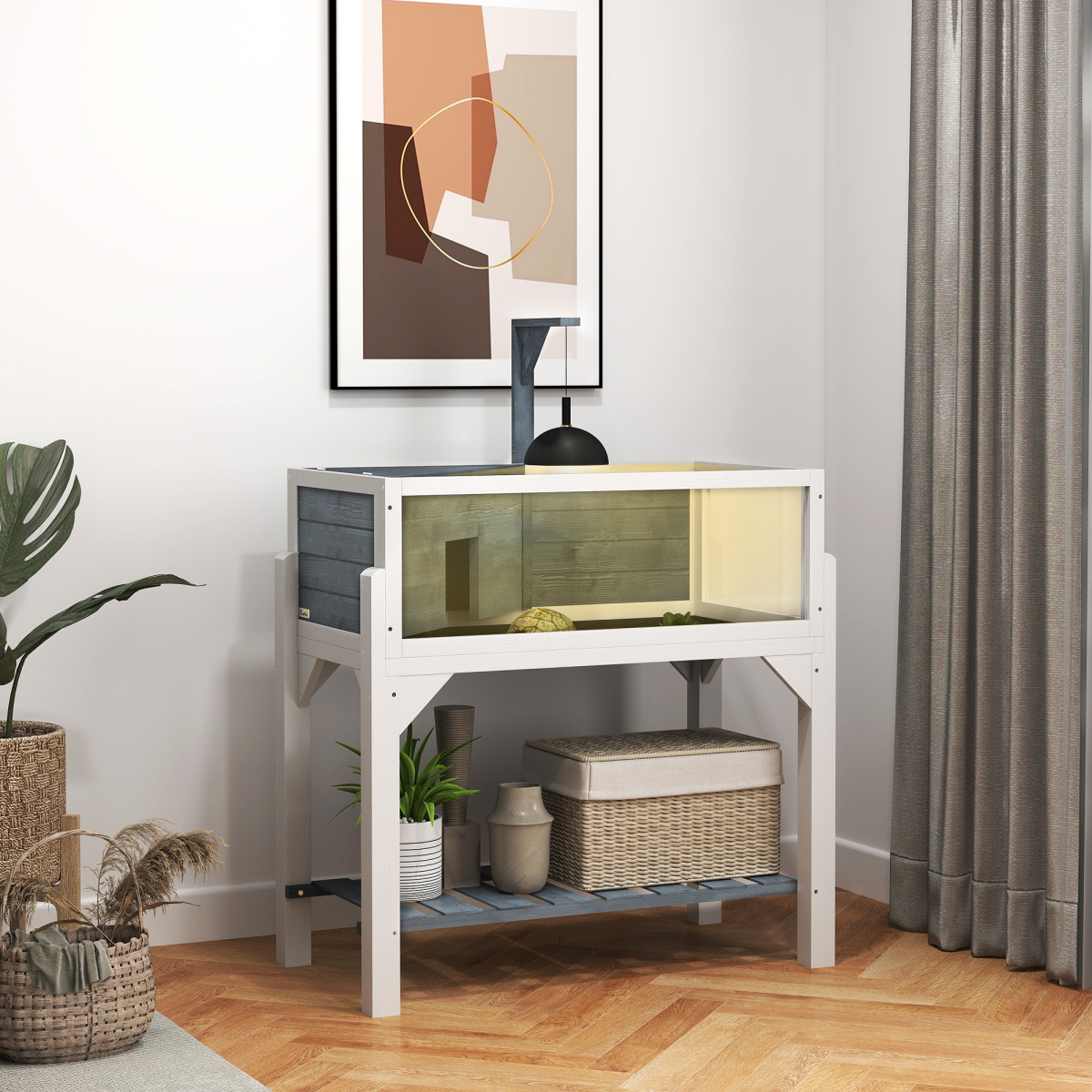 cortex-london-windsor-wooden-tortoise-house-storage-shelf-clear-windows