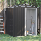 Outdoor Storage Shed, Sliding Door, Sloped Roof  152 x 132 x 188 cm, Grey