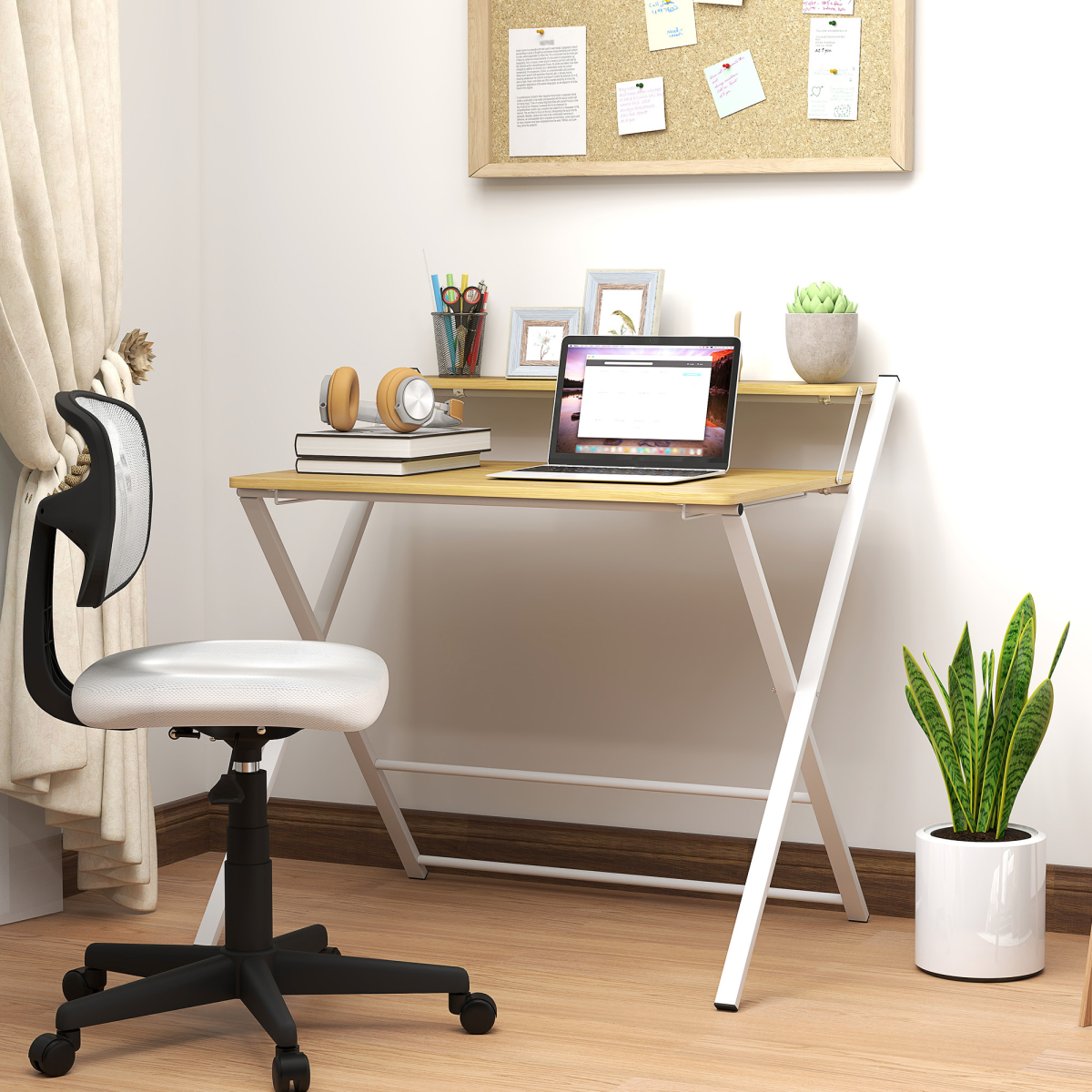 cortex-london-windsor-folding-home-office-desk-two-tier-shelf-maple-wood-effect-white