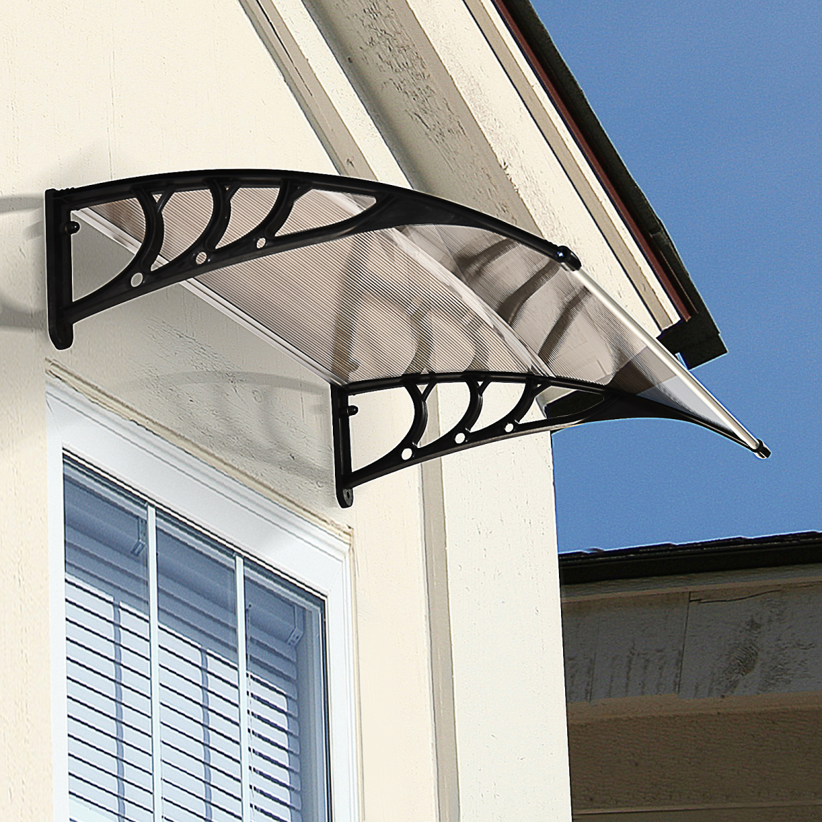 cortex-london-york-brown-polycarbonate-curved-awning-black-bracket
