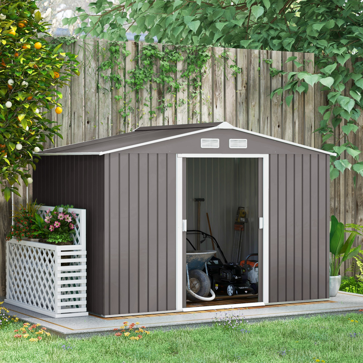 cortex-london-windsor-9-x-6ft-ventilated-steel-garden-shed-grey
