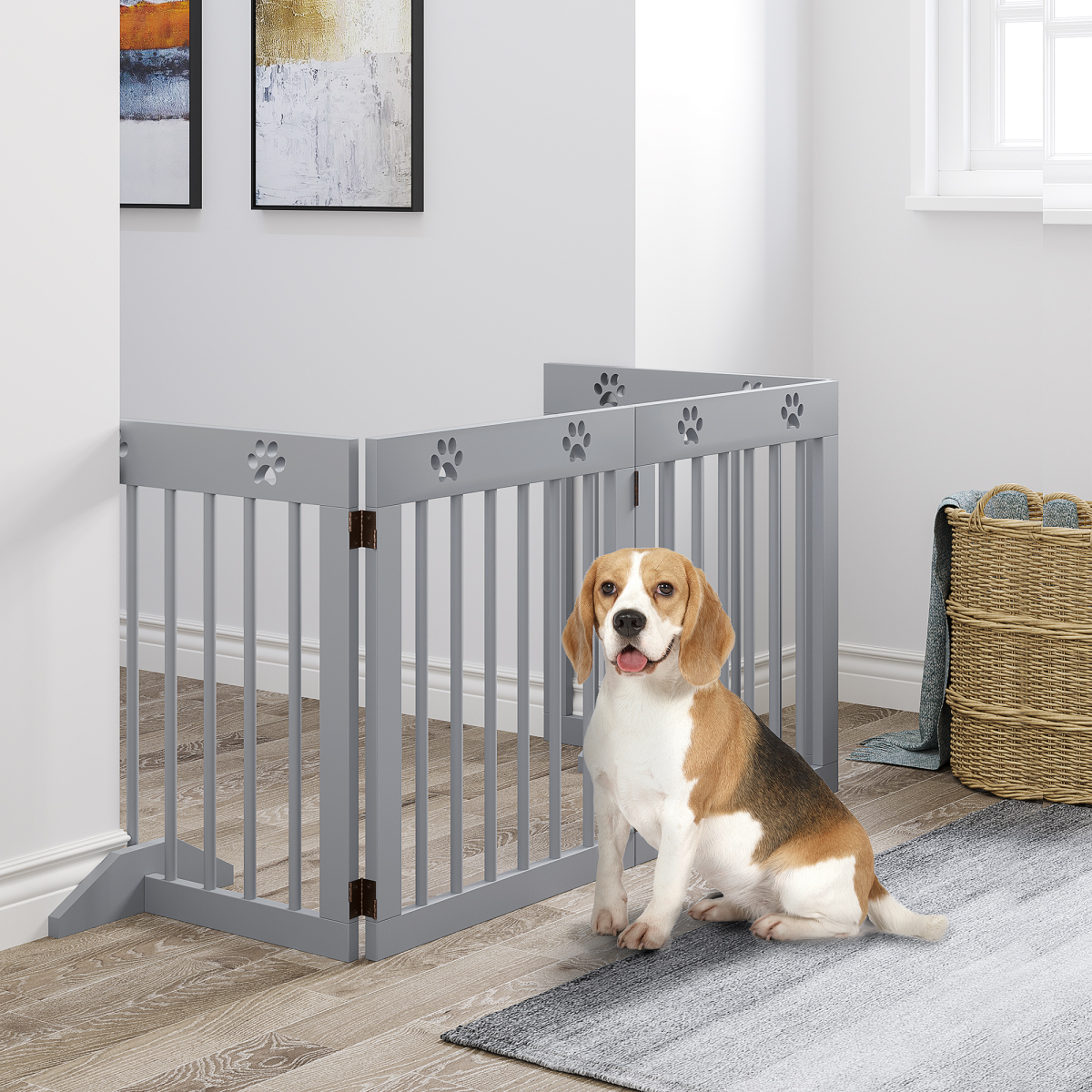 cortex-london-windsor-four-panel-folding-pine-pet-gate
