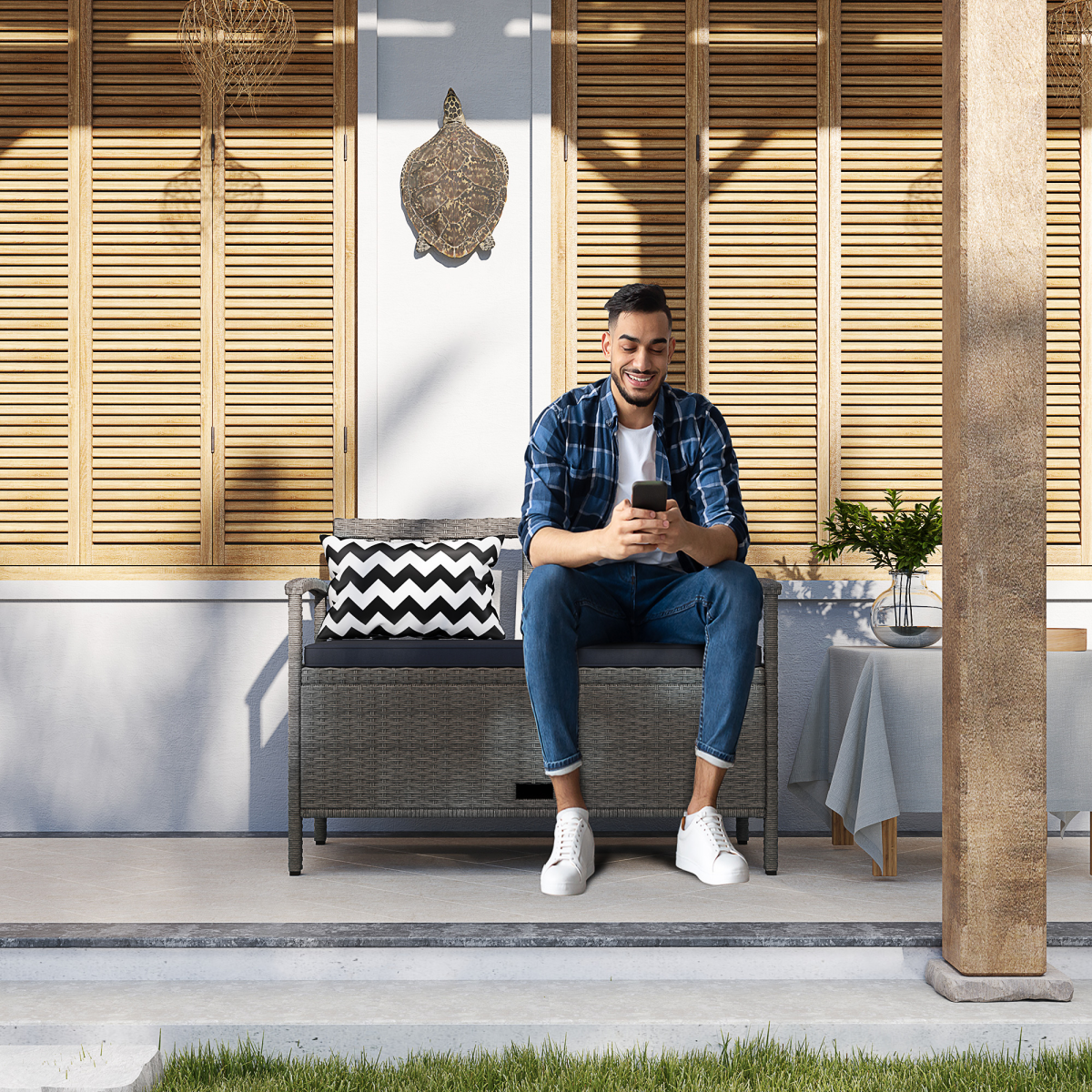 cortex-london-windsor-160l-rattan-garden-storage-bench-grey