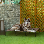 Cooling Elevated Dog Bed Portable Raised Pet Cot for Indoor & Outdoor, Brown