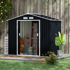 Lockable Garden Shed Large Patio Roofed Foundation 7ft x 4ft,Grey Vent
