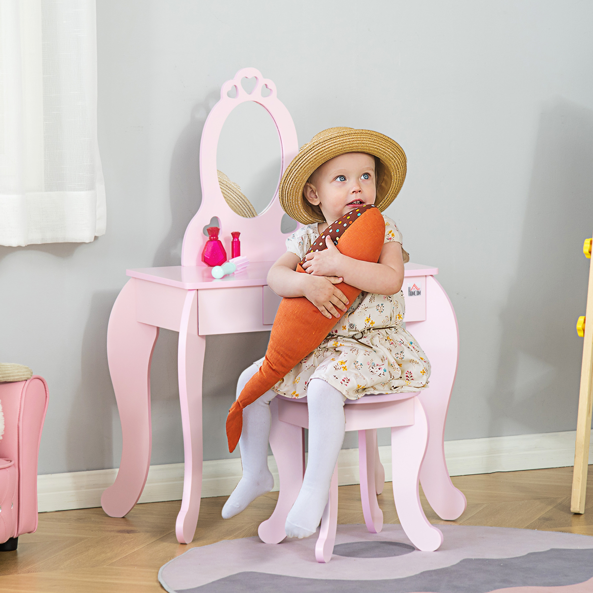 cortex-london-windsor-kids-vanity-table-stool-mirror-pink