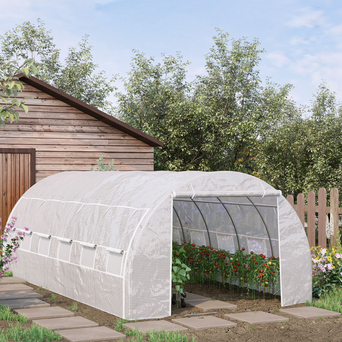 cortex-london-windsor-polytunnel-greenhouse-white-steel-frame