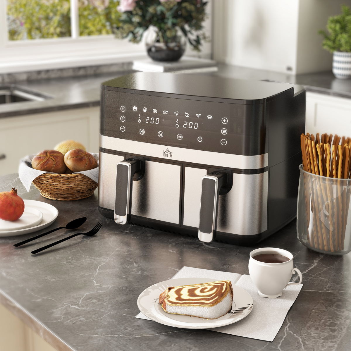cortex-london-windsor-dual-zone-air-fryer-eight-point-five-litre-2700w-black-silver