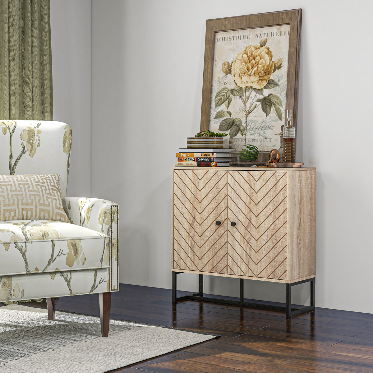 cortex-london-york-embossed-arrow-storage-cabinet-adjustable-shelf-metal-frame-handles