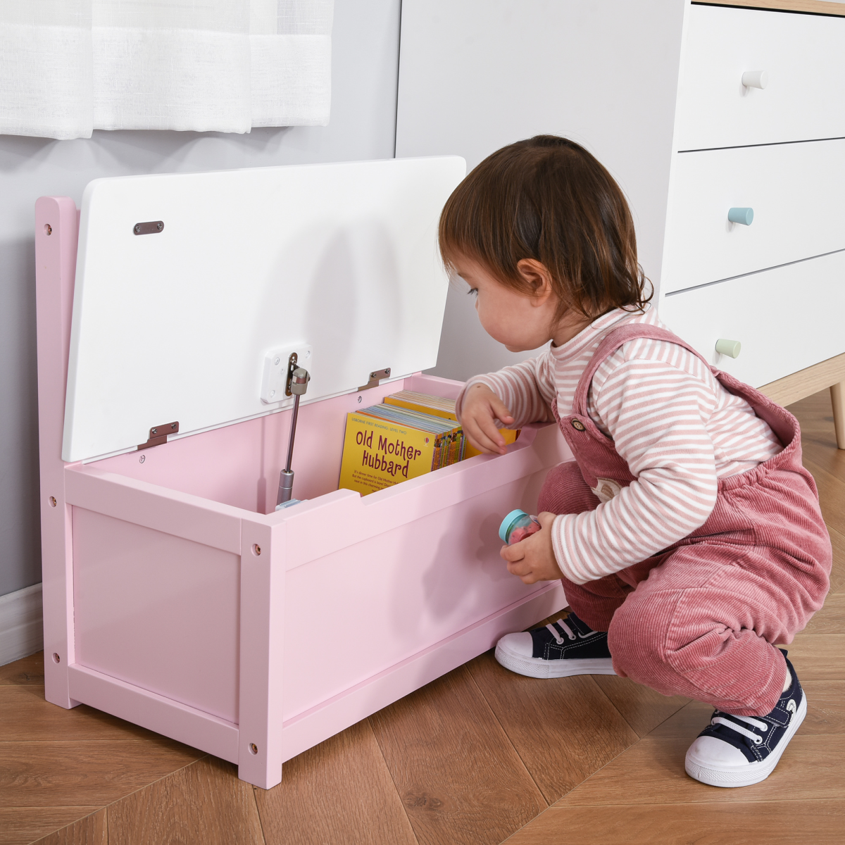cortex-london-york-2-in-1-wooden-toy-storage-bench-kids-seat-gas-stay-bar