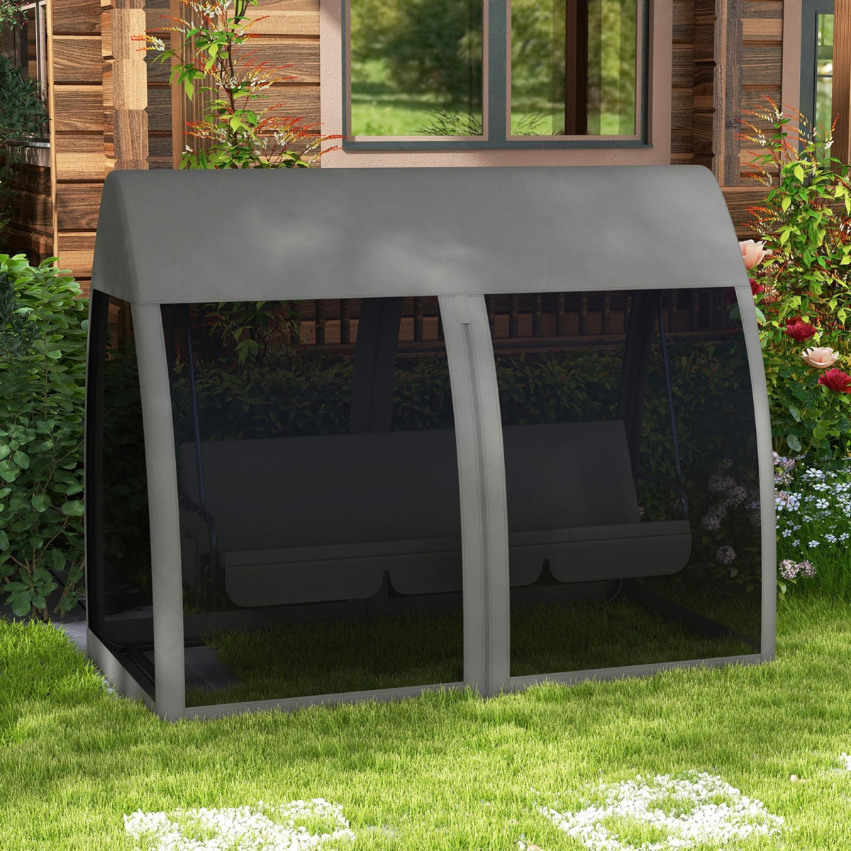 cortex-london-windsor-three-seater-garden-swing-bed-canopy-grey