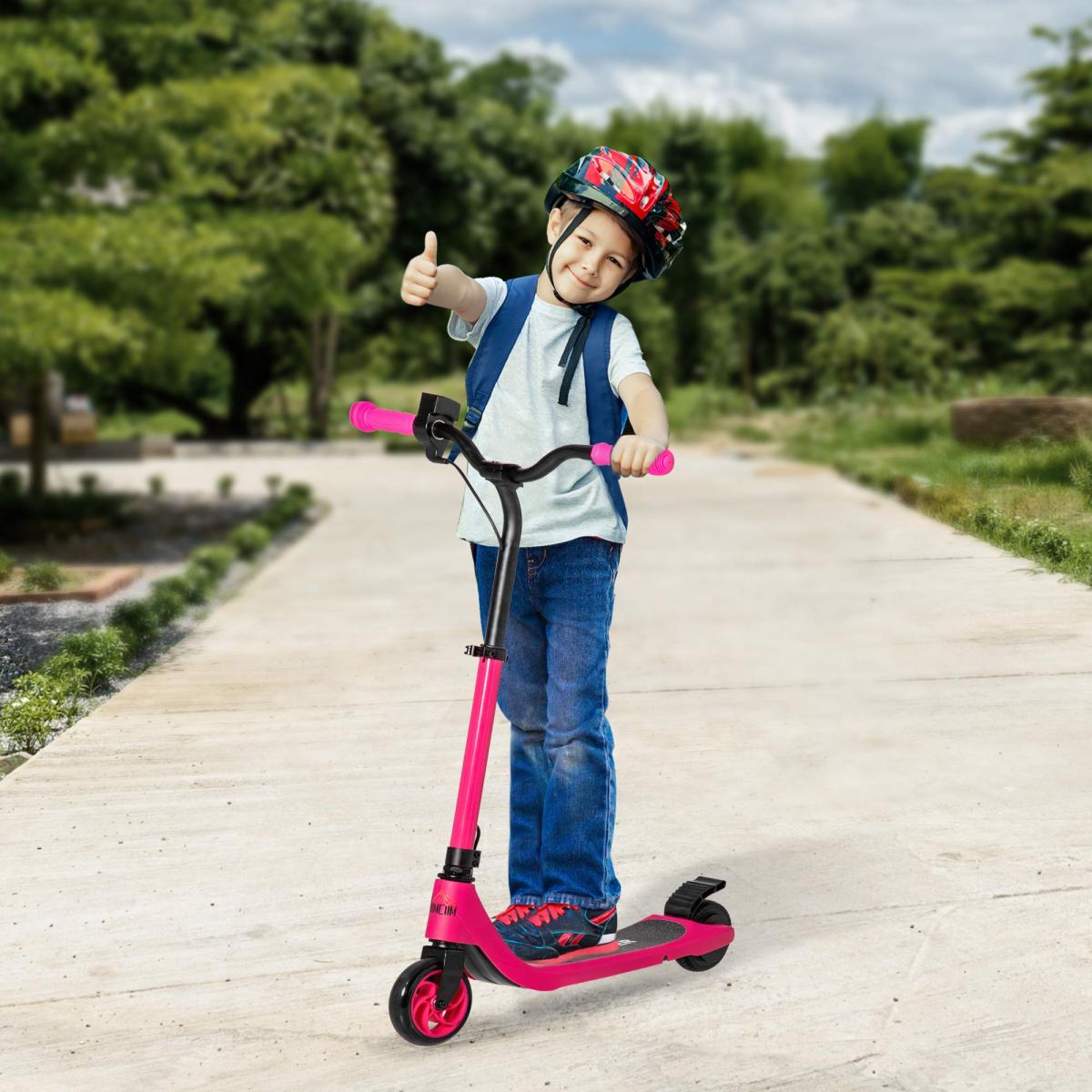 cortex-london-windsor-pink-120w-kids-electric-scooter-rear-brake-battery-level-display