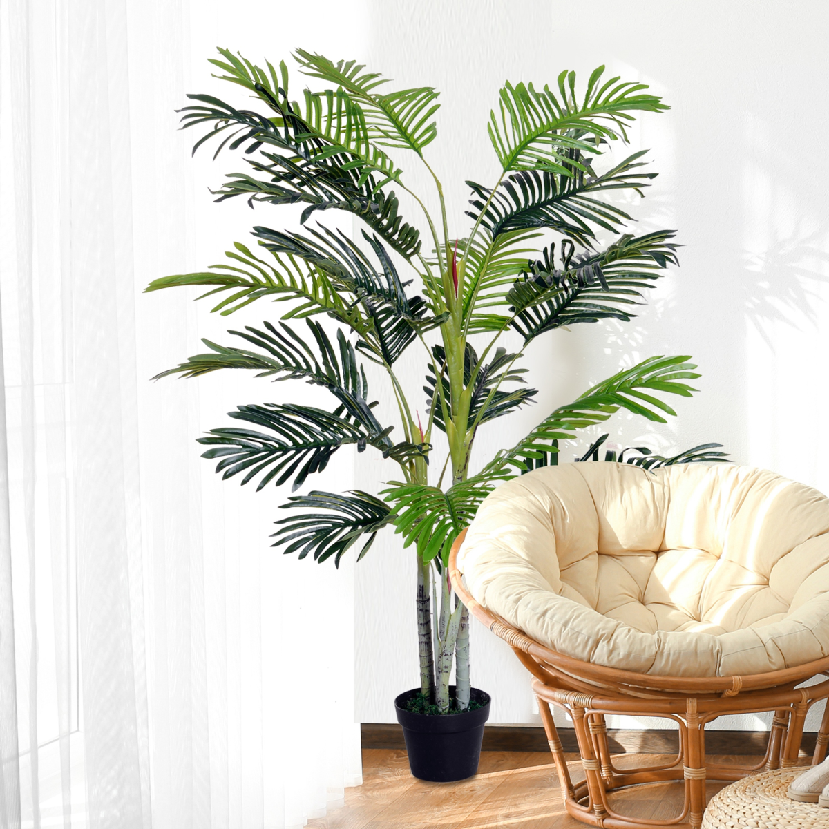 cortex-london-kew-taro-artificial-plant-tree-150cm-crepe-leaves-black-plastic-pot