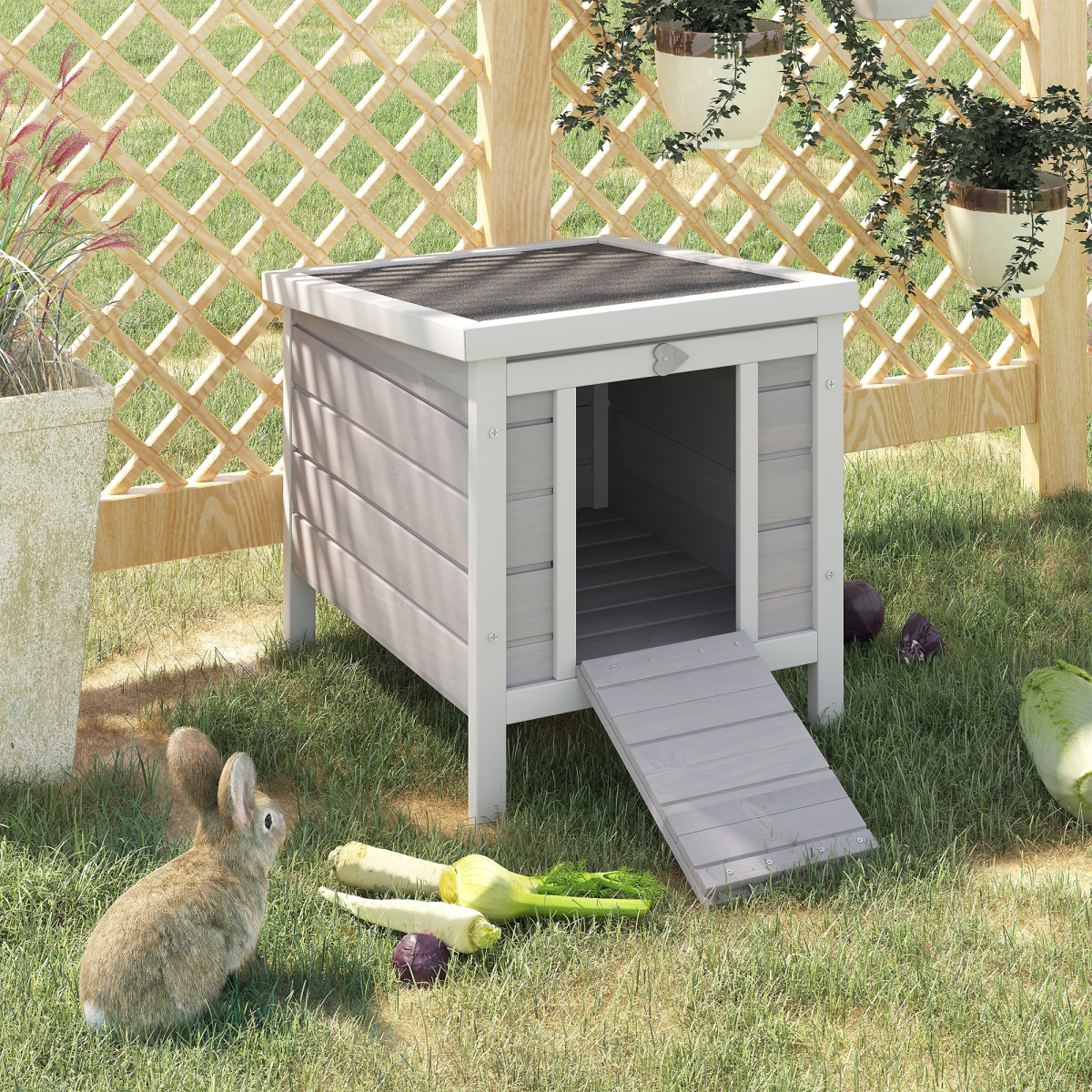 cortex-london-windsor-wooden-rabbit-hutch-pet-habitat-openable-asphalt-roof