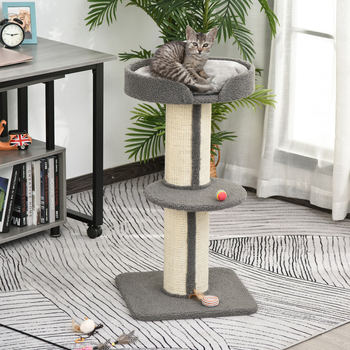 cortex-london-york-91cm-cat-tree-kitten-activity-centre-scratching-post-lamb-cashmere-perch