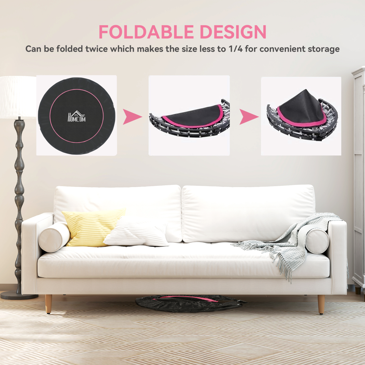 cortex-london-windsor-fitness-trampoline-pink-adjustable-handlebar
