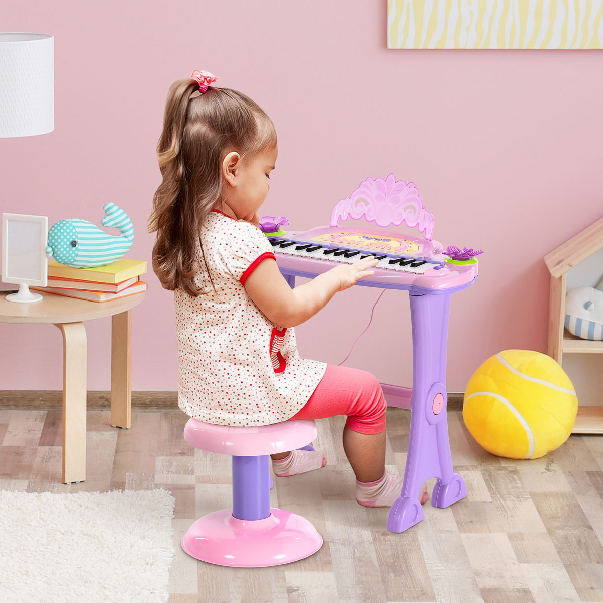 cortex-london-bath-32-key-kids-electronic-organ-with-microphone-and-stool