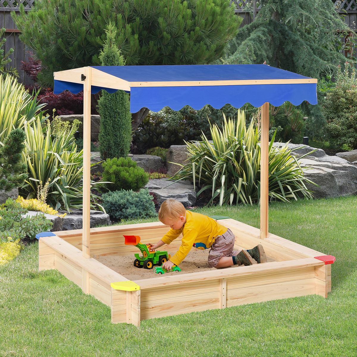 cortex-london-windsor-wooden-sandbox-bench-adjustable-canopy