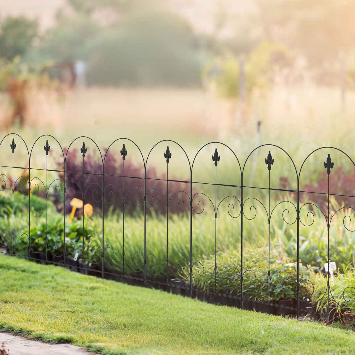cortex-london-kew-vine-8-piece-metal-garden-fence-panels-animal-barrier