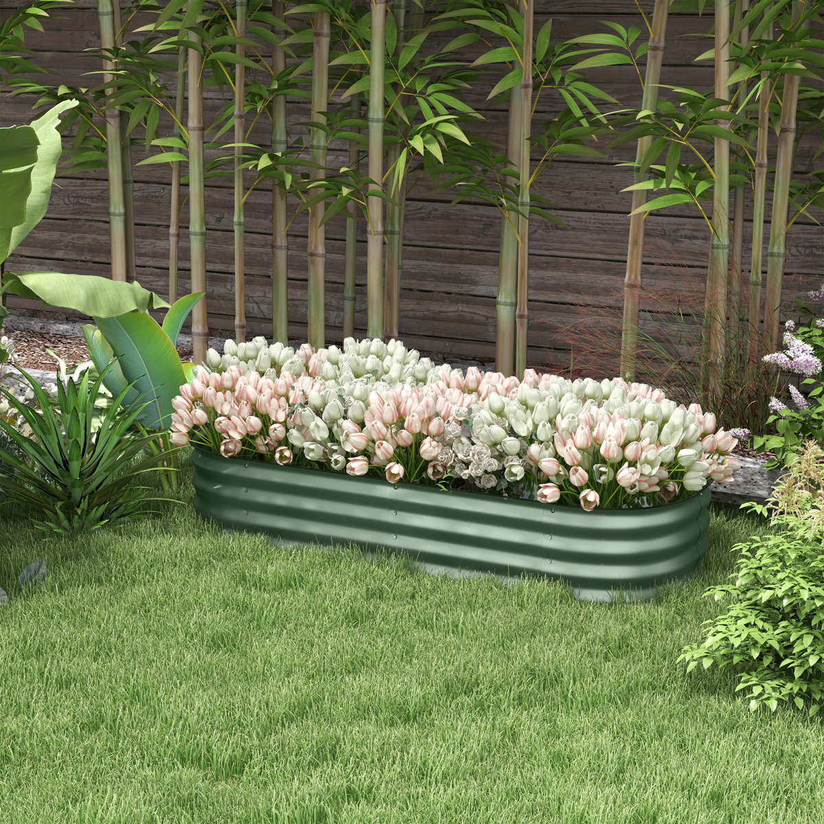 cortex-london-kew-green-galvanised-steel-raised-garden-bed-planter