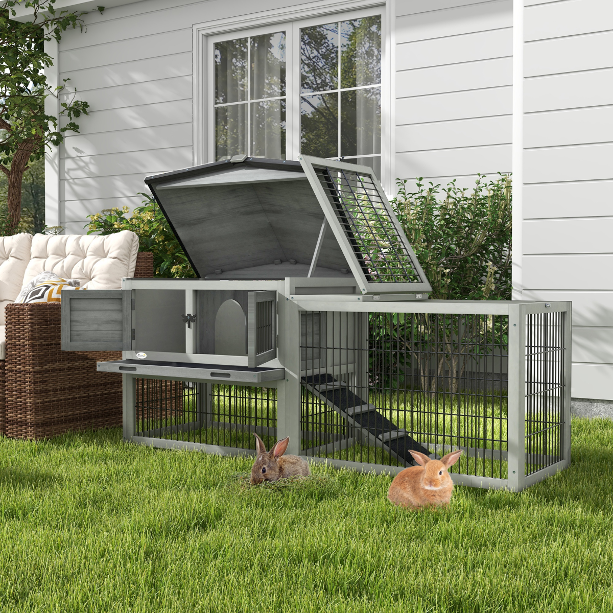 cortex-london-windsor-rabbit-hutch-outdoor-run-light-grey-fir