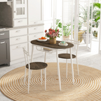 3pc Dining Table and Chairs Set, Oval Kitchen Table with 2 Chairs, Natural
